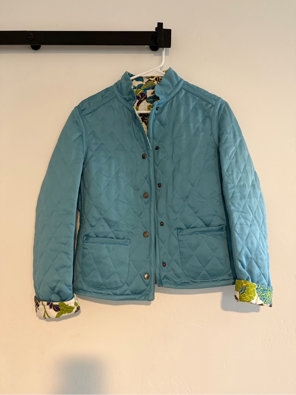 BURBERRY Reversible Baby Blue Multicolor Women Jacket Size 8us